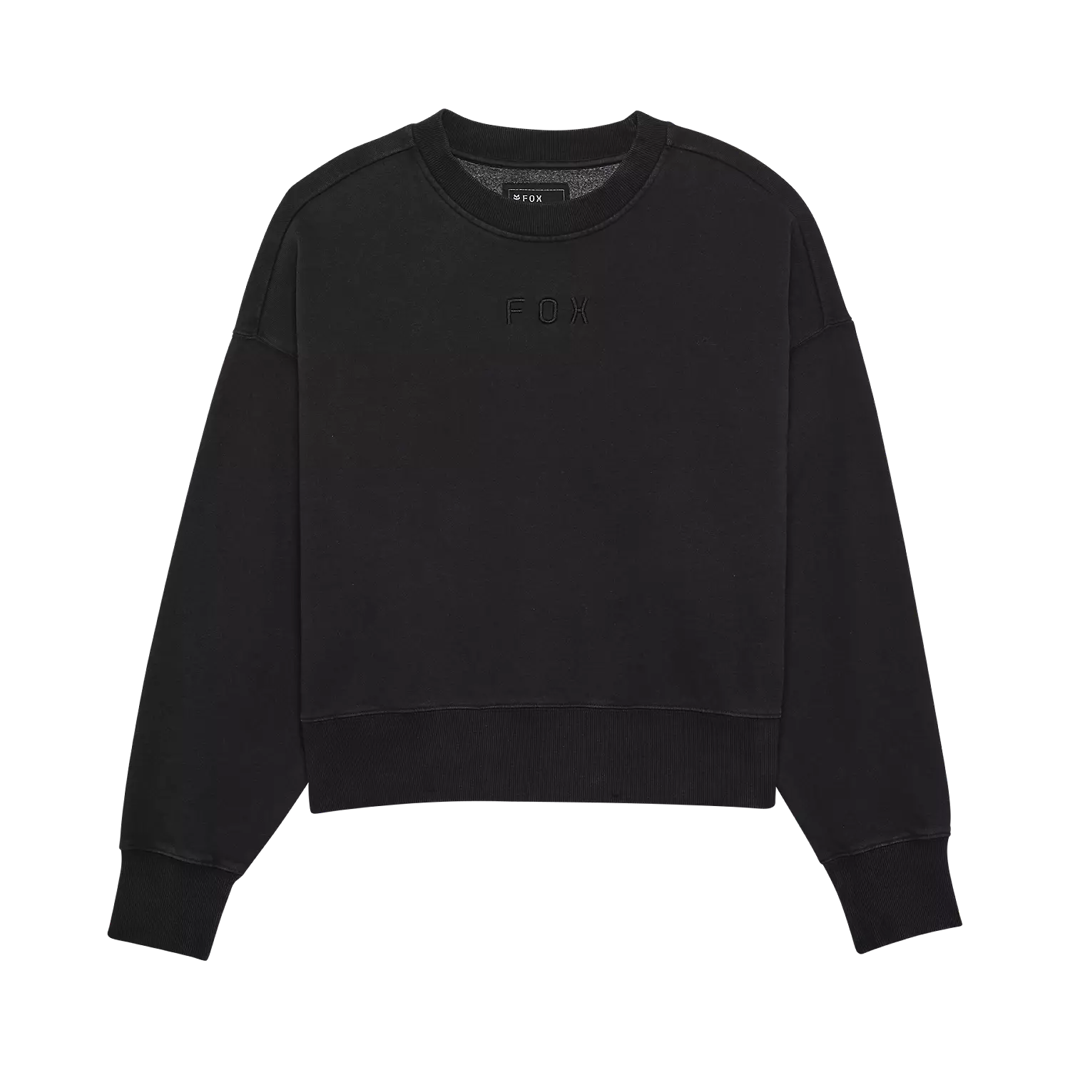 W WORDMARK OVERSIZED FLEECE CREW [BLK]