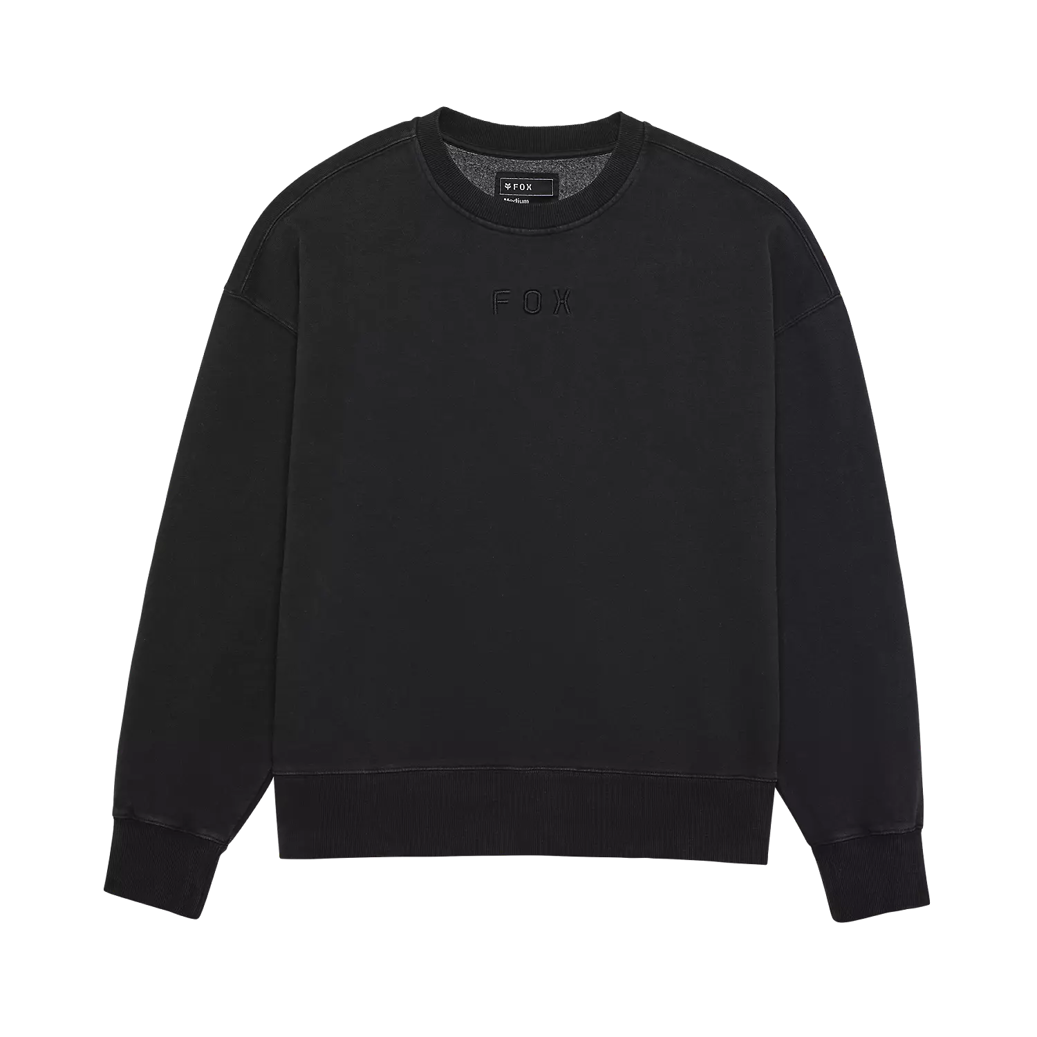 WORDMARK OVERSIZED FLEECE CREW [BLK]