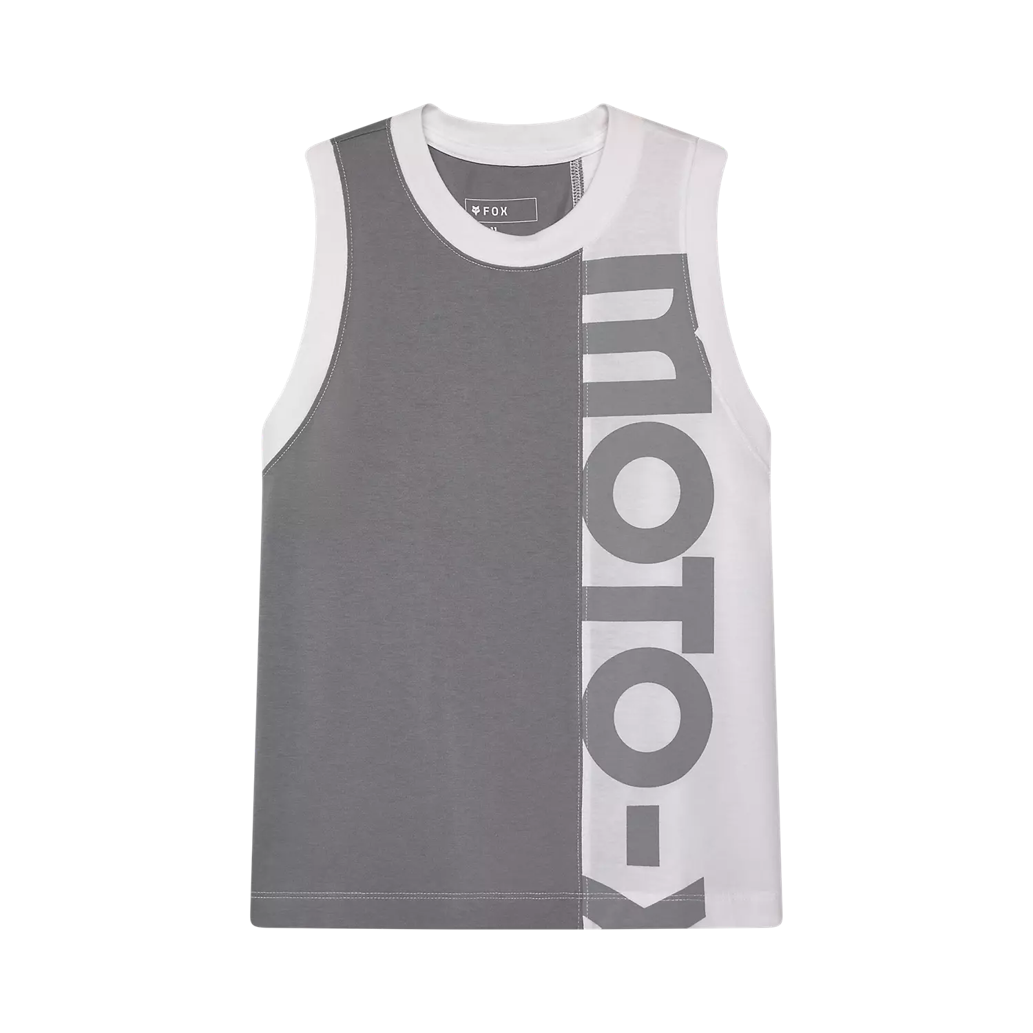W MOTO-X BLOCKED TANK [WHT]