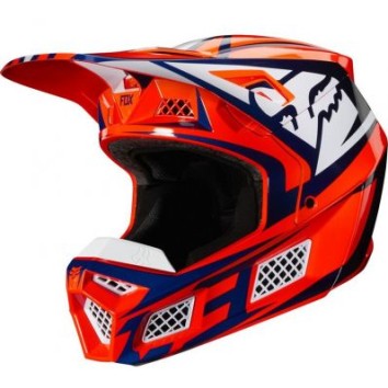 FOX V3 IDOL HELMET, ECE [ORG/BLU]