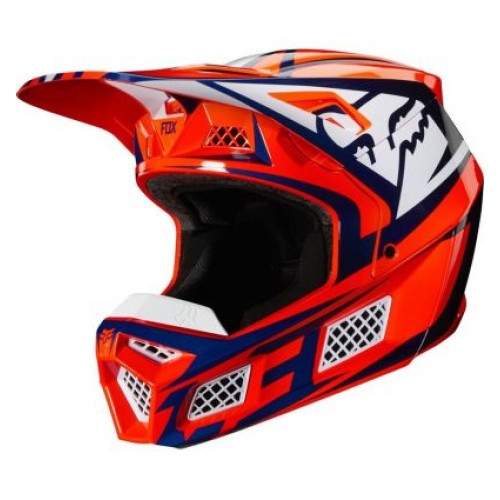 FOX V3 IDOL HELMET, ECE [ORG/BLU]
