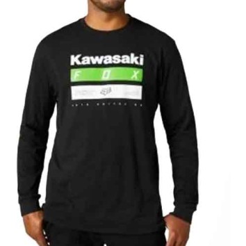 FOX KAWASAKI STRIPES LONG SLEEVE PREMIUM TEE BLK