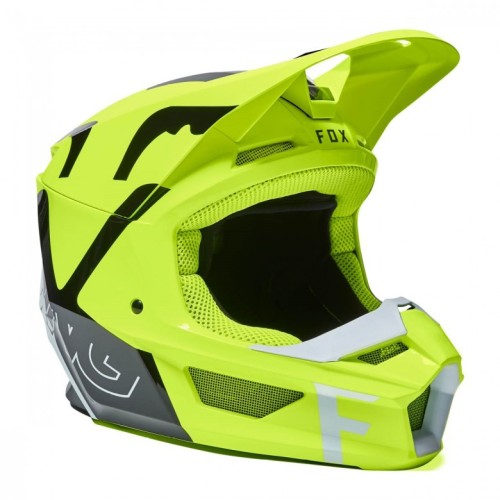 FOX YTH V1 SKEW HELMET, ECE [FLO YLW]