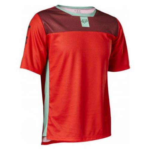 FOX YTH DEFEND SS JERSEY [FLO RED]