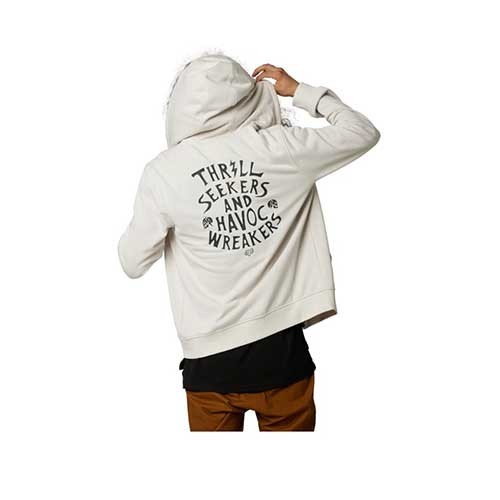 FOX NO CONTEST ZIP FLEECE [VIN WHT]