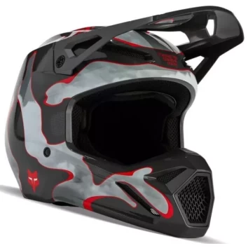 FOX YTH V1 ATLAS HELMET [GRY/RD]