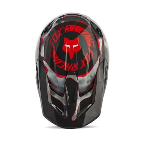 FOX YTH V1 ATLAS HELMET [GRY/RD]