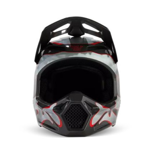 FOX YTH V1 ATLAS HELMET [GRY/RD]