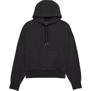W WORDMARK OVERSIZED FLEECE PO [BLK]