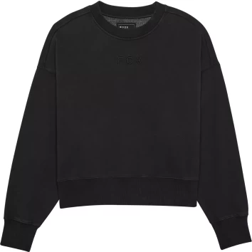 W WORDMARK OVERSIZED FLEECE CREW [BLK]