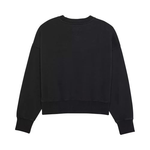 W WORDMARK OVERSIZED FLEECE CREW [BLK]