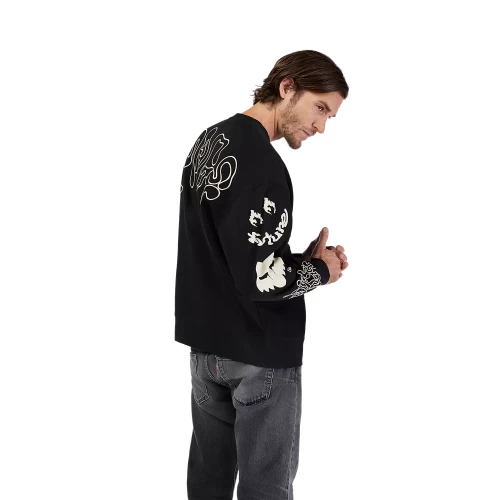 HELLO FUTURE OVERSIZED FLC CREW [BLK]