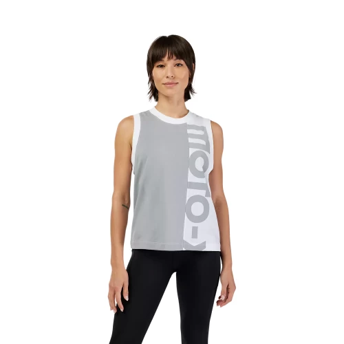 W MOTO-X BLOCKED TANK [WHT]